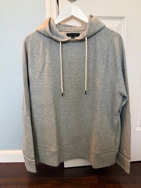 Banana Republic Light Gray Hooded Knit Pullover